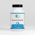 Supplement bottle labeled 'Reacted MultiMin' by Ortho Molecular Products on a white background