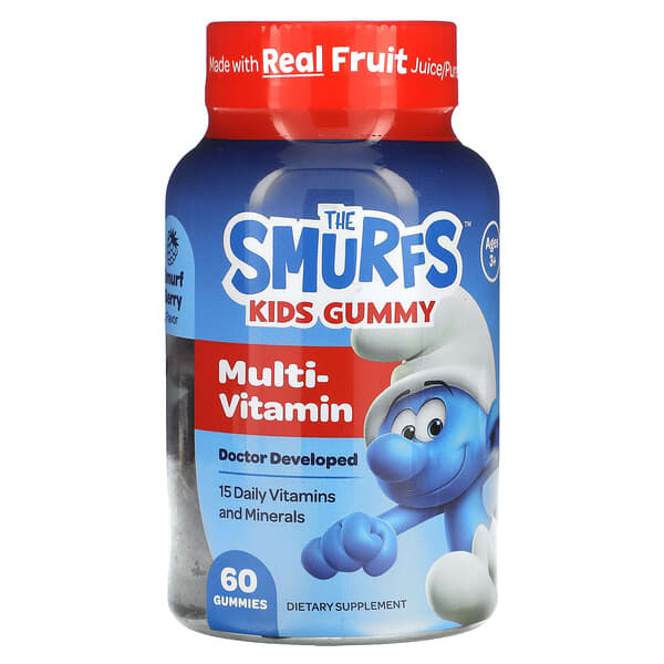 The Smurfs Kids Multivitamin 60 Gummies front label