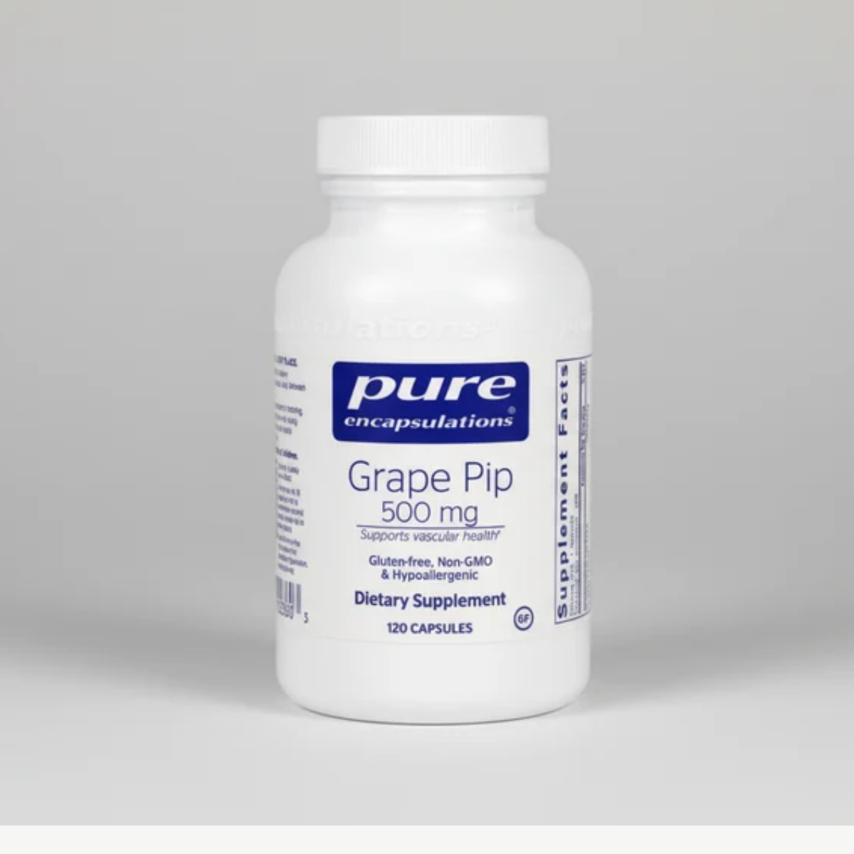 Pure Encapsulations Grape Pip 500 mg - 120 Capsules front label