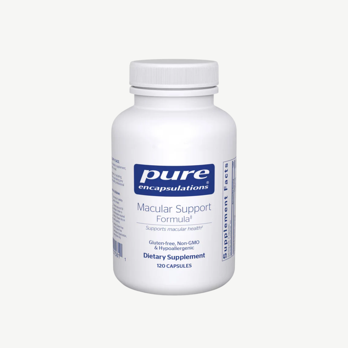 Pure Encapsulations Macular Support Formula - 120 Capsules front label