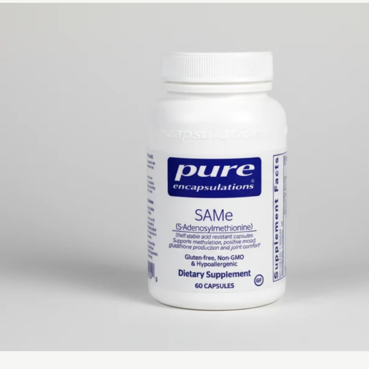 Pure Encapsulations SAMe (S-Adenosylmethionine) - 60 Capsules front label