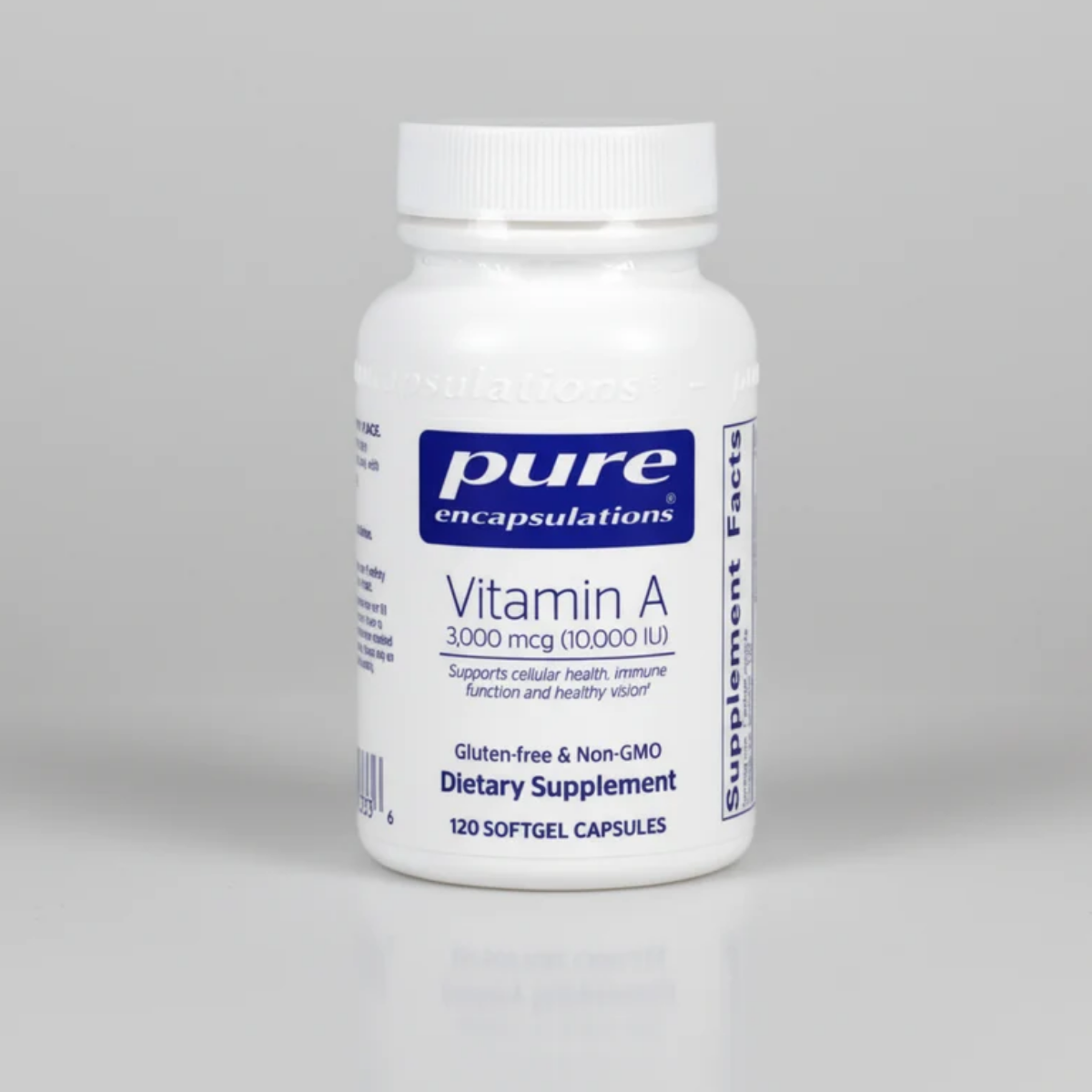 Pure Encapsulations Vitamin A 10,000 IU - 120 Softgel Capsules front label