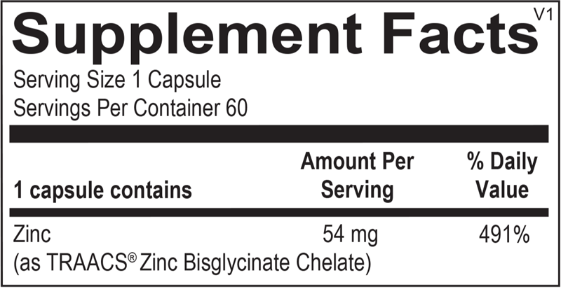 Ortho Molecular Products Reacted Zinc 60 Capsules