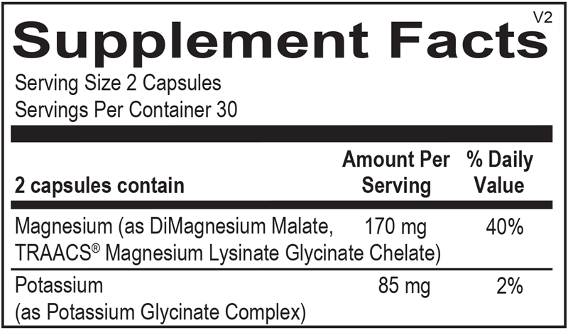 Ortho Molecular Products Reacted Magnesium & Potassium 60 Capsules