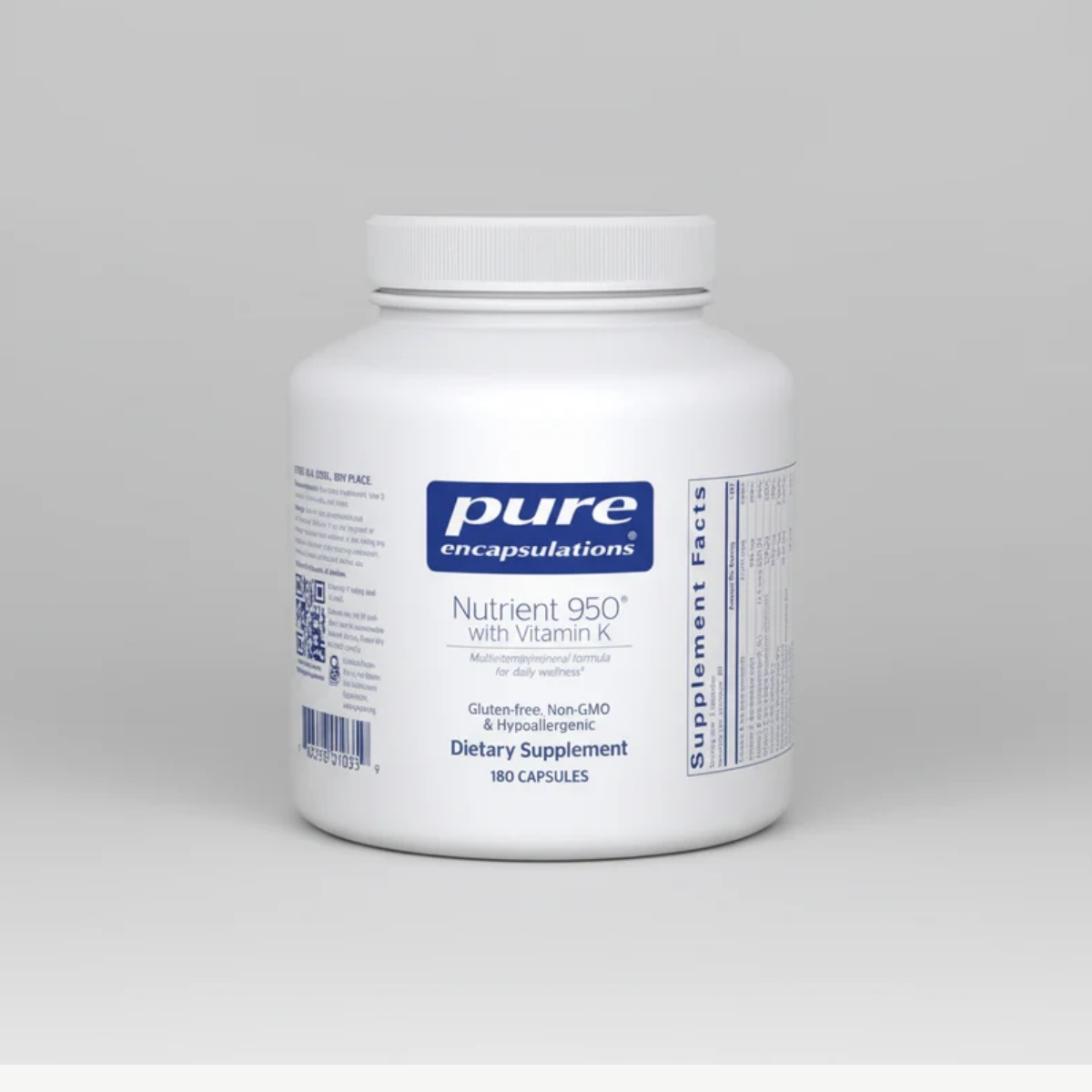 Pure Encapsulations Nutrient 950 with Vitamin K - 180 Capsules front label