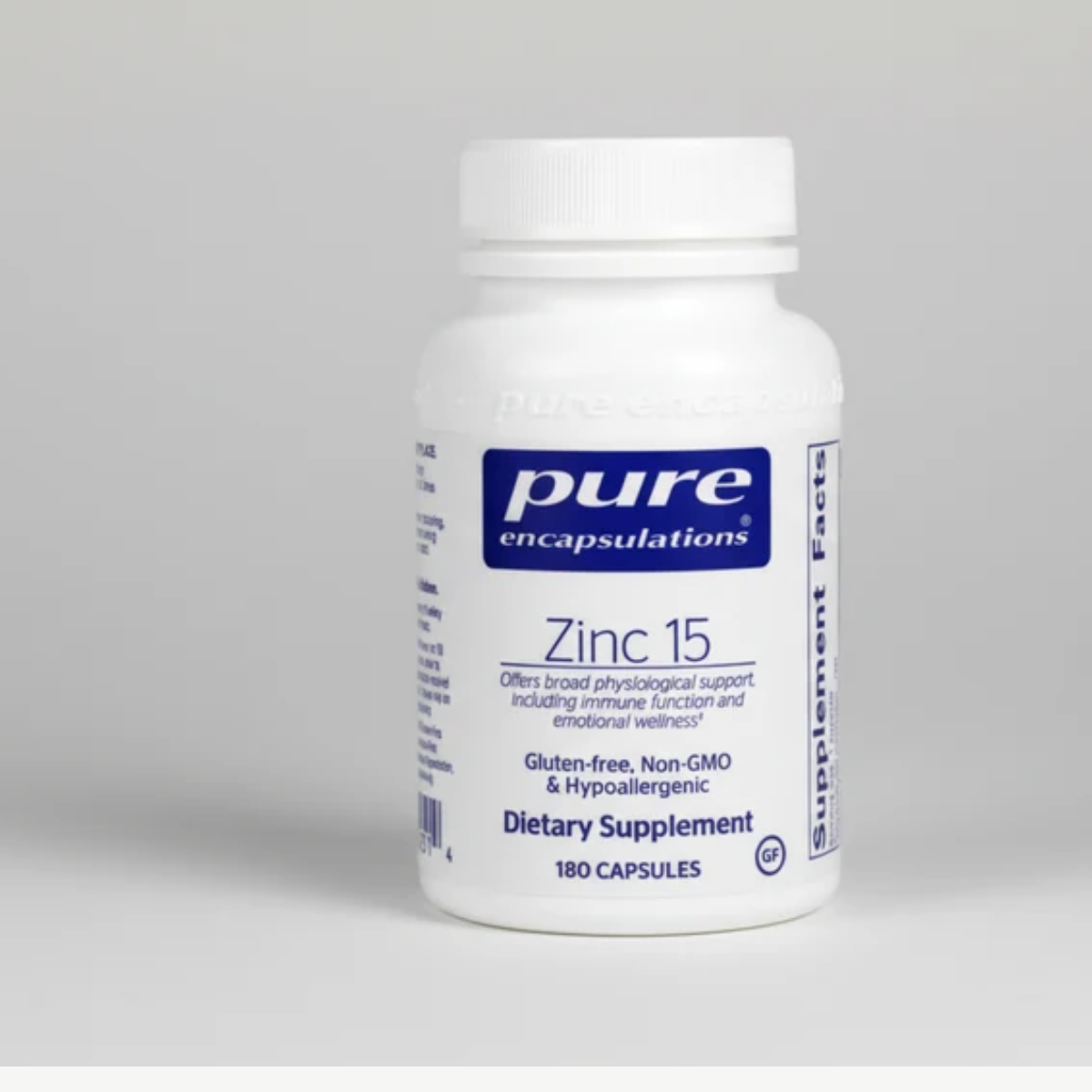 Pure Encapsulations Zinc 15 - 180 Capsules front label