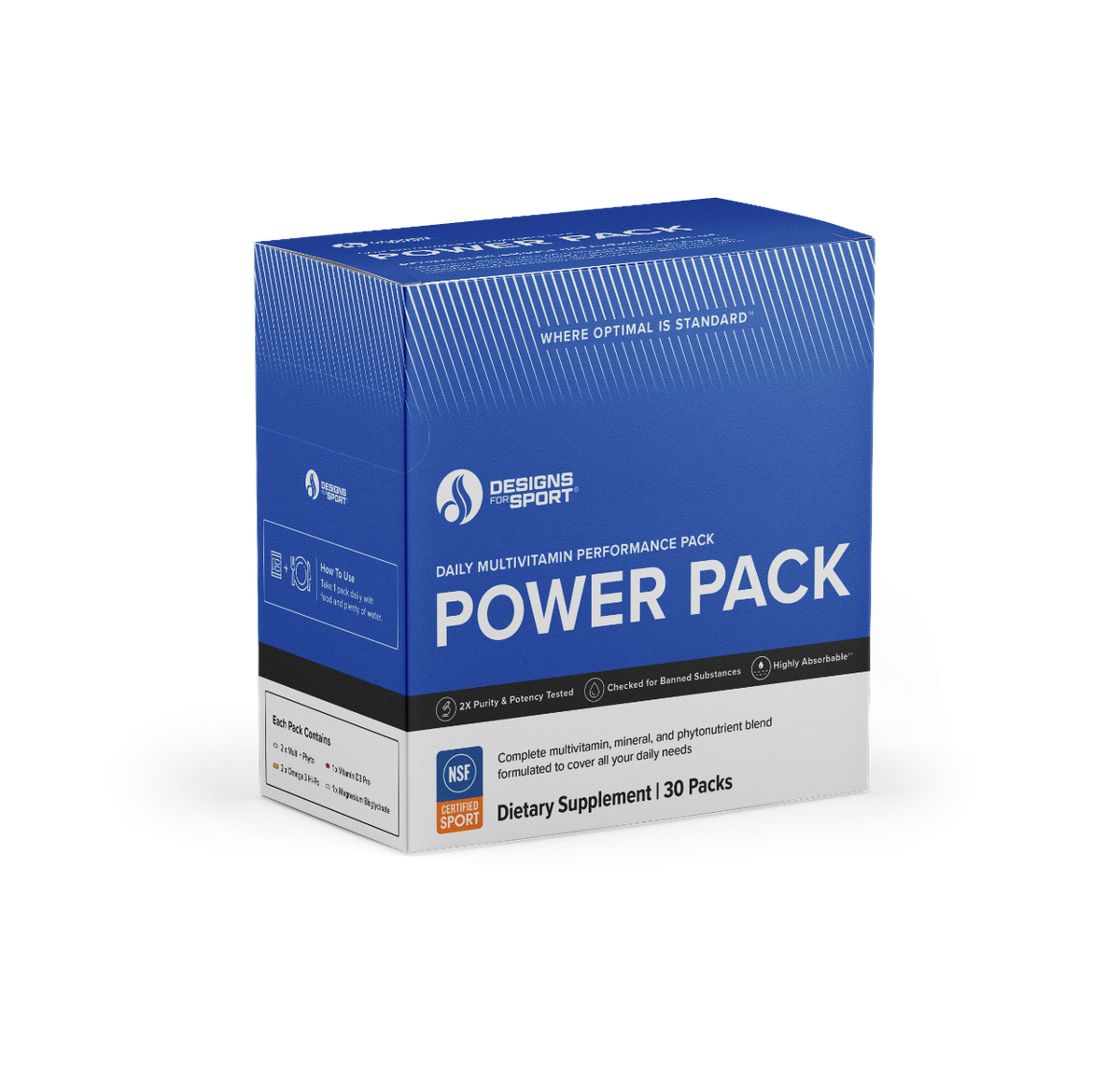 Designs for Health Power Pack 30 packets front label