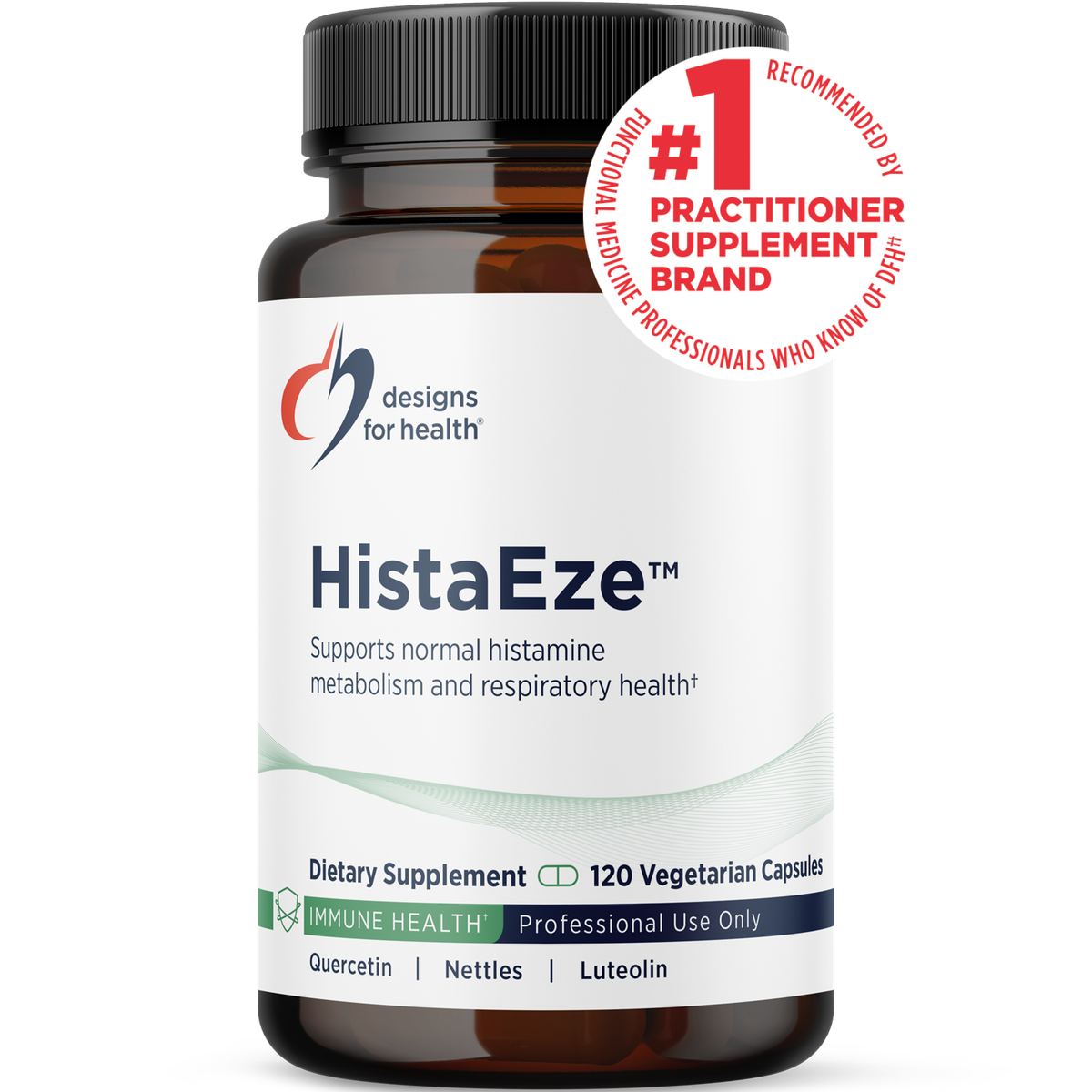 Designs for Health HistaEze 120 capsules front label