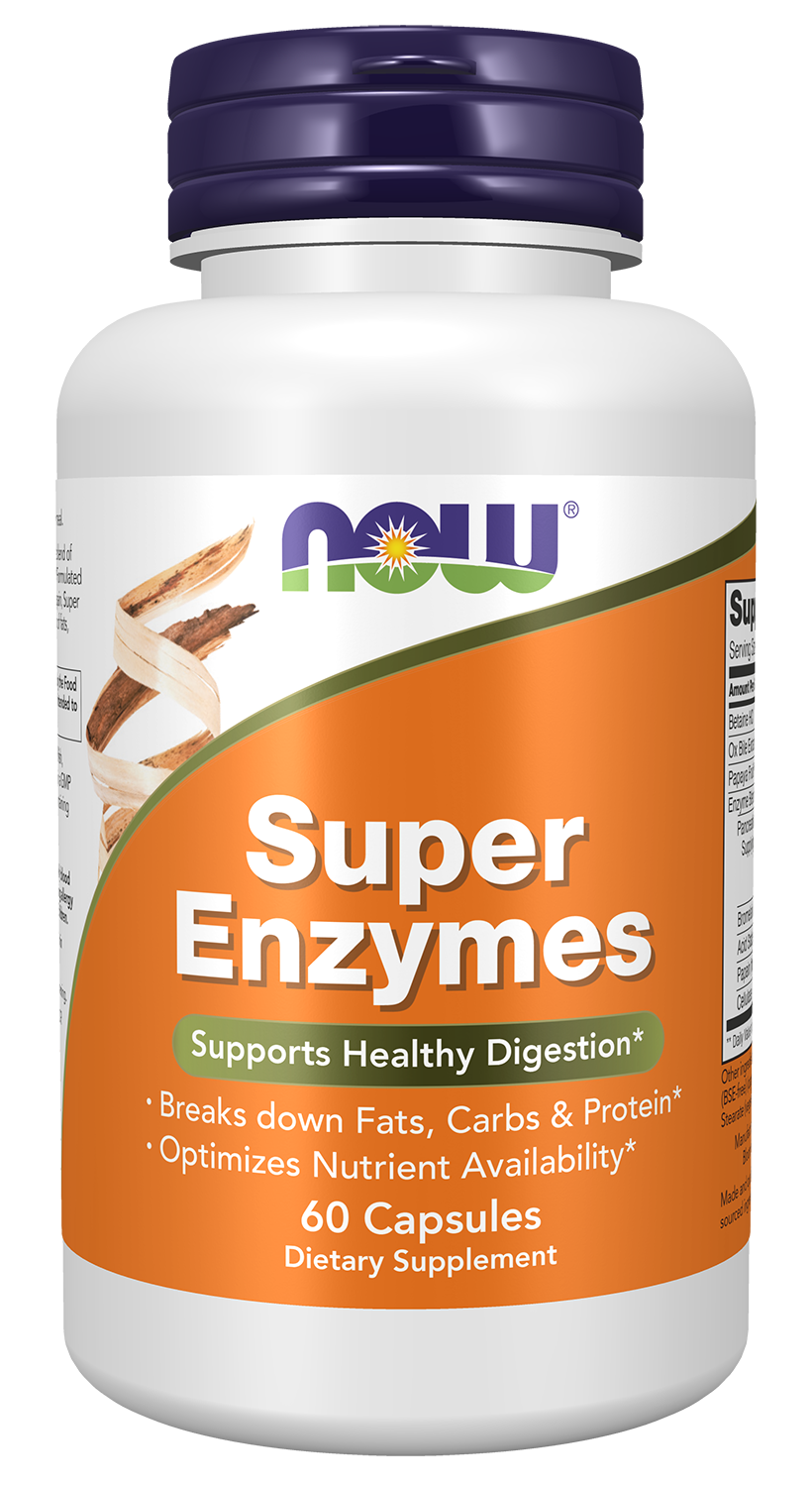 NOW Foods Super Enzymes - 60 Capsules front package image