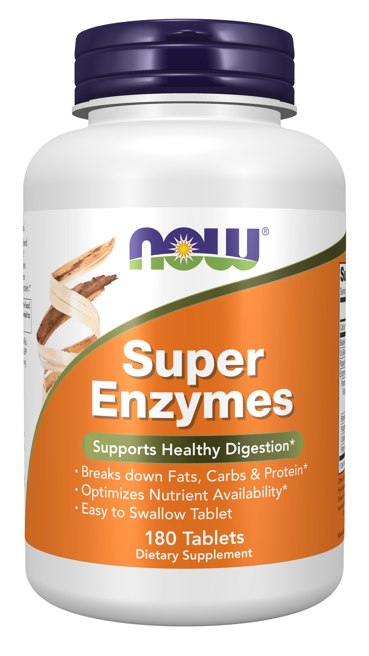NOW Foods Super Enzymes - 180 Tablets front package image