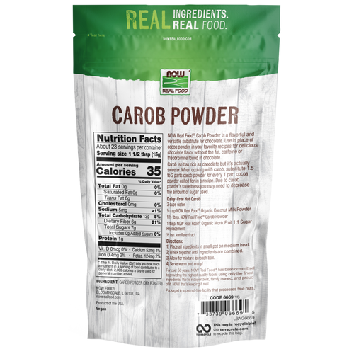 NOW Foods Carob Powder Caffeine-Free Chocolate Alternative 12 oz product image 2