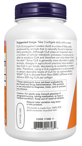 NOW Foods CLA Conjugated Linoleic Acid 800 mg 180 Softgels
