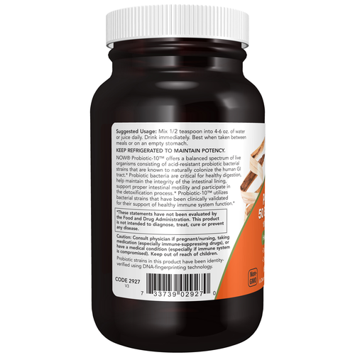 NOW Foods Probiotic-10 50 Billion CFU Powder 2 oz | 10-Strain Formula