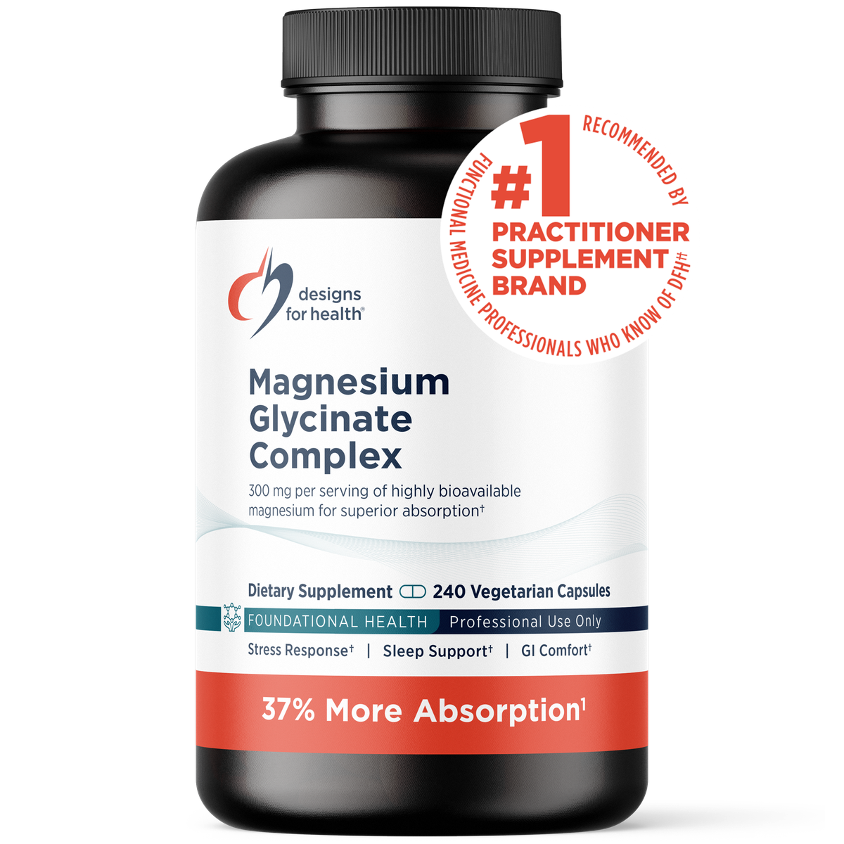 Designs for Health Magnesium Glycinate Complex 240 vegetarian capsules front label