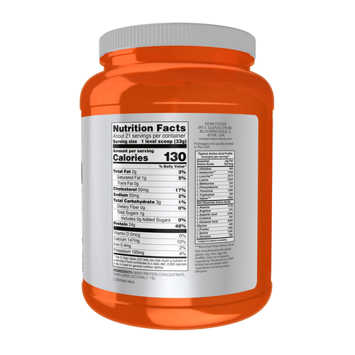 Now Sports Whey Protein Concentrate Unflavored Powder 1.5 Lb product image 2