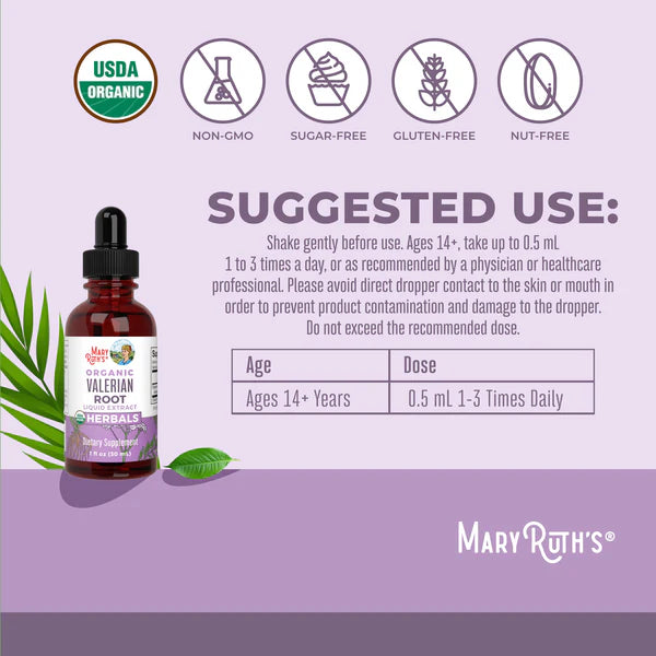 MaryRuth's Organic Valerian Root Liquid Drops 1 oz product image 3