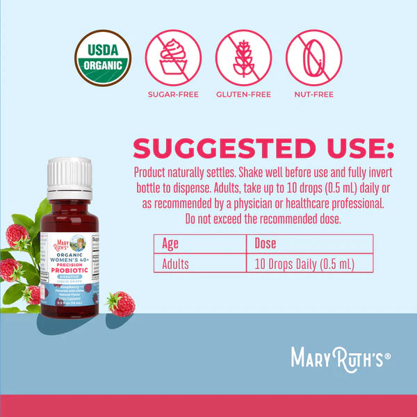 MaryRuth's Organic Women's 40+ Precision Probiotic Digestive Liquid Drops 0.5 oz