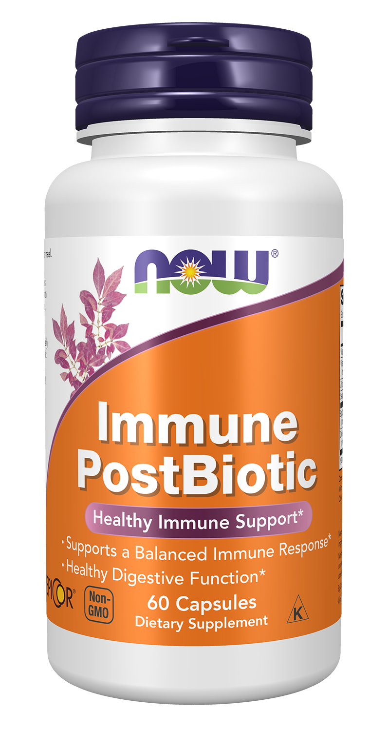 NOW Foods Immune PostBiotic - 60 Capsules front package image