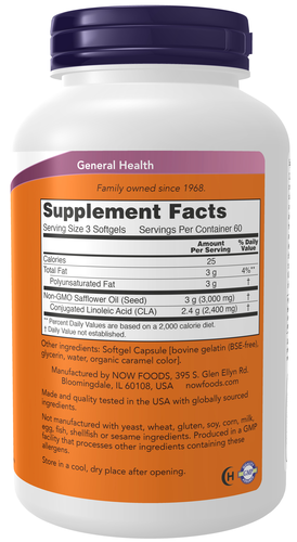 NOW Foods CLA Conjugated Linoleic Acid 800 mg 180 Softgels