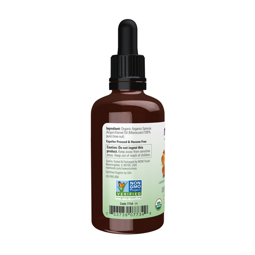 NOW Solutions Organic Argan Oil 2 oz | Liquid Gold Skin & Hair