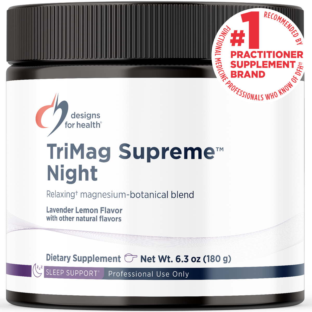 Designs for Health TriMag Supreme Night 180 g (6.3 oz) powder front label