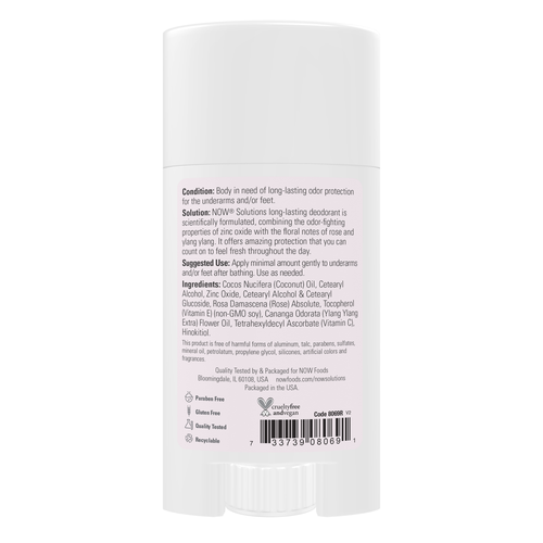 Now Solutions Long-Lasting Deodorant Stick Rose + Ylang Ylang 2.2 oz