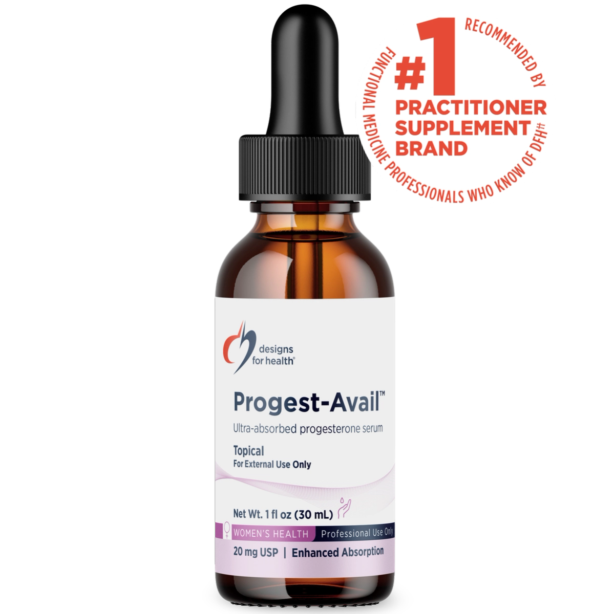 Designs for Health Progest-Avail 1 fl oz (30 mL) liquid front label