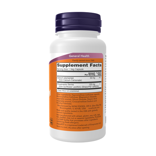 NOW Foods Phosphatidyl Serine Soy-Free 150 mg 60 Veg Capsules product image 2
