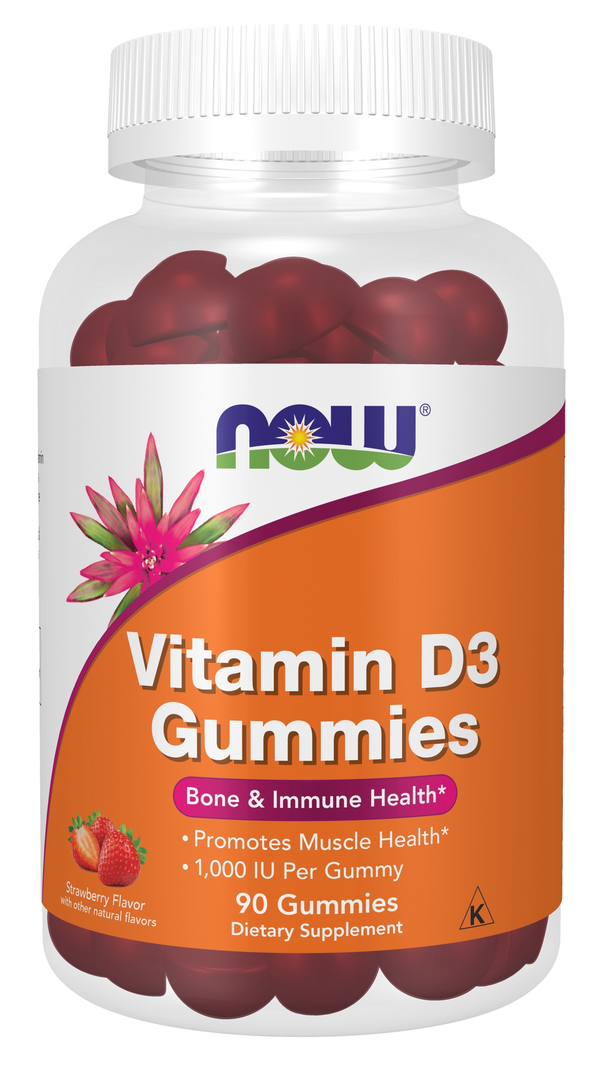 NOW Foods Vitamin D3 - 90 Gummies front package image