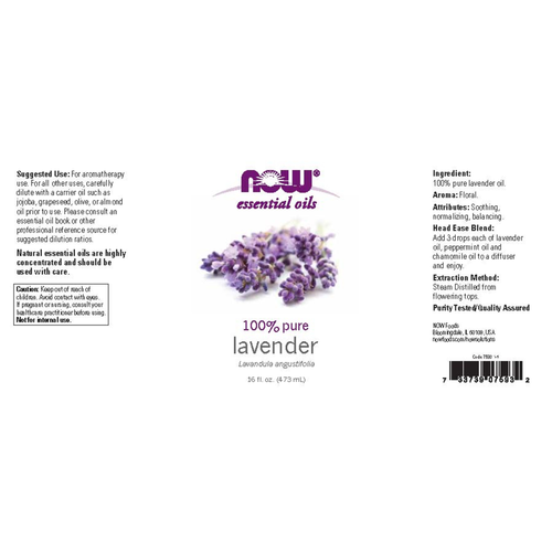 NOW Foods Lavender Essential Oil 16 oz | Bulk Value Size