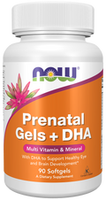 NOW Foods Prenatal Gels + DHA front package image