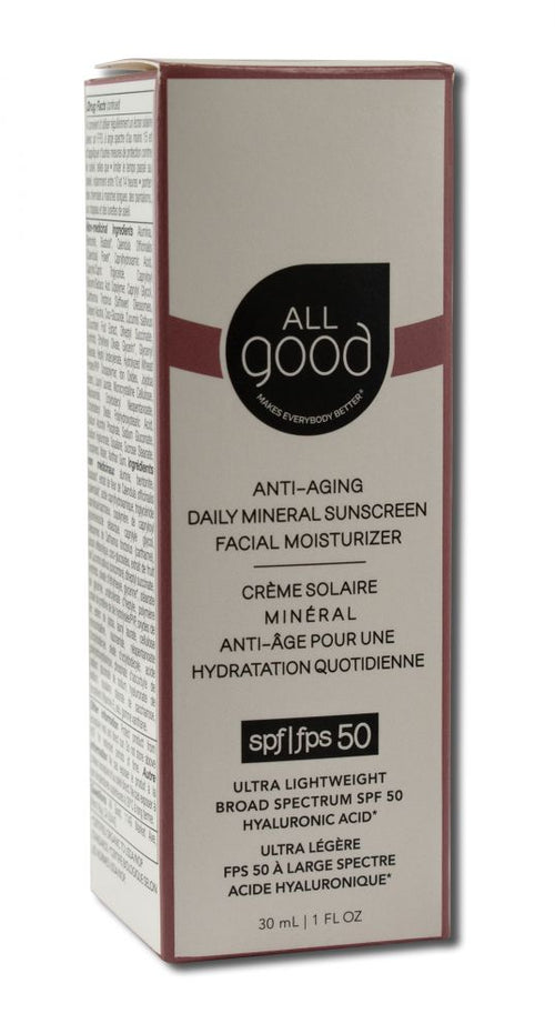 All Good Daily Mineral Facial Moisturizer SPF 50 - 1 fl oz package