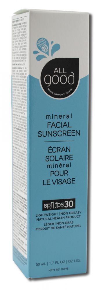 All Good Mineral Facial Sunscreen SPF 30 - 1.7 fl oz package