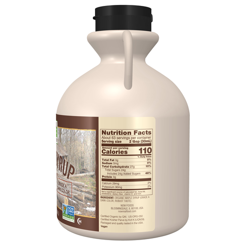 NOW Foods Organic Maple Syrup Grade A Dark 64 oz | Value Size