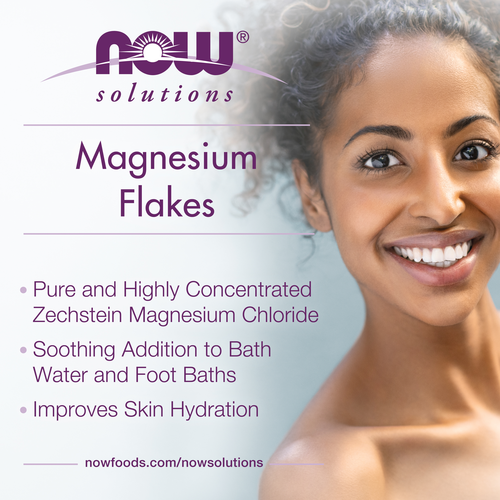 NOW Solutions Magnesium Flakes 54 oz | Bulk Bath Soak