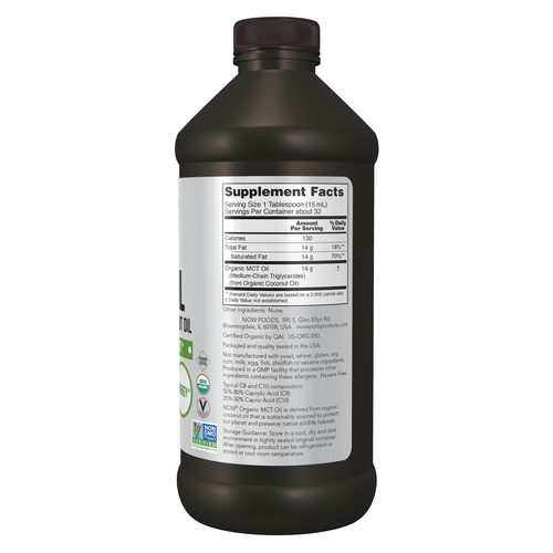 NOW Sports Organic MCT Oil 16 fl oz