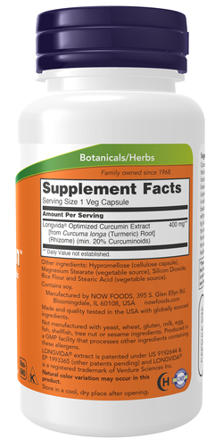 NOW Foods CurcuBrain 400 mg 50 Veg Capsules