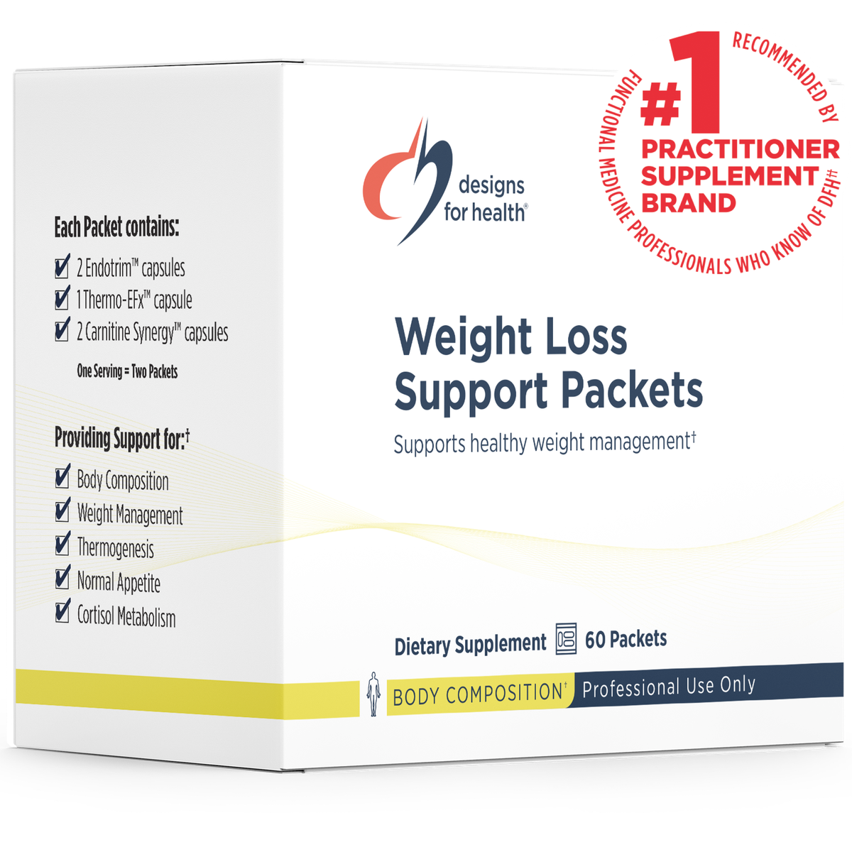 Designs for Health Weight Loss Support Packets 60 packets front label