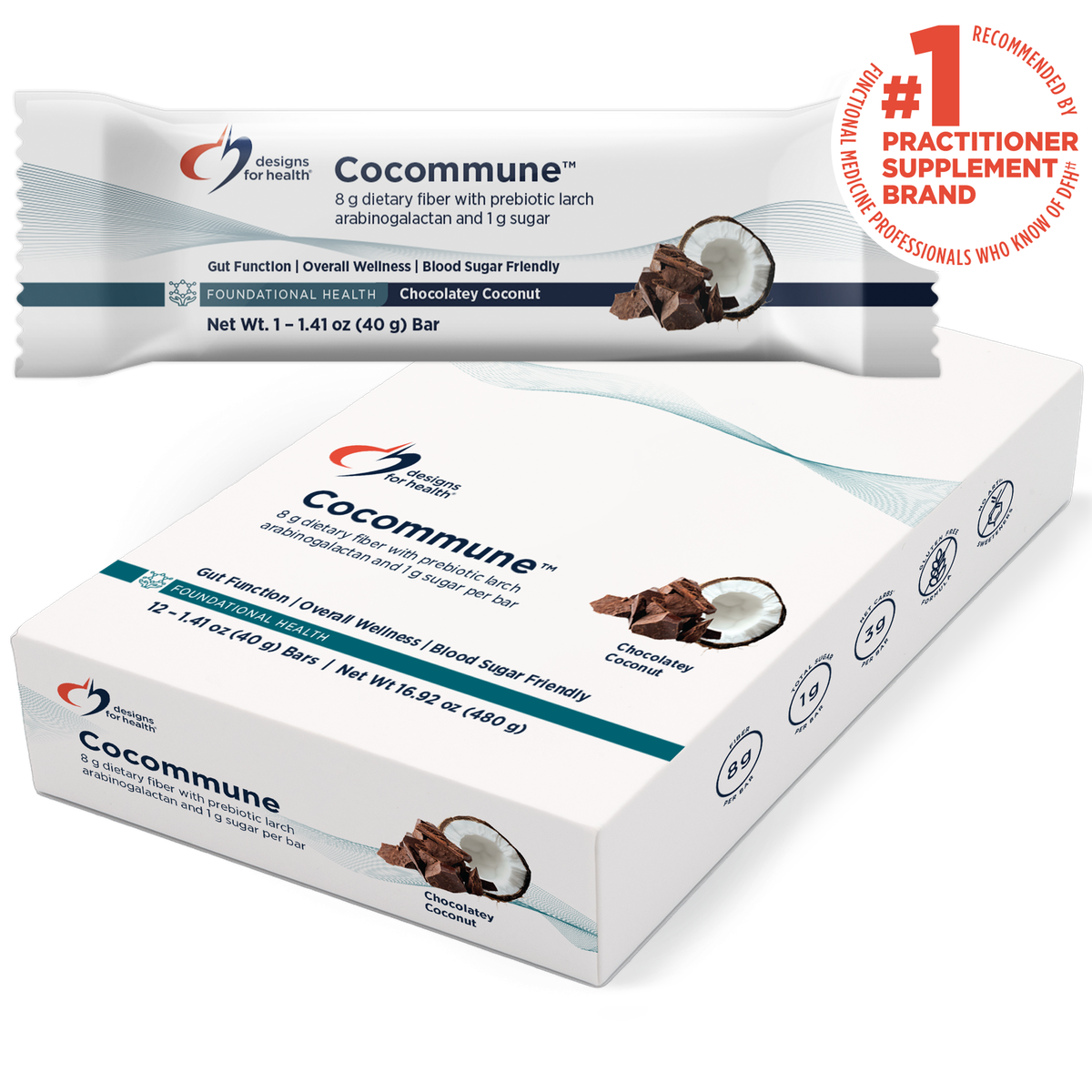 Designs for Health Cocommune (Previously Fx Bar) 1.41 oz (40 g) Bar front label