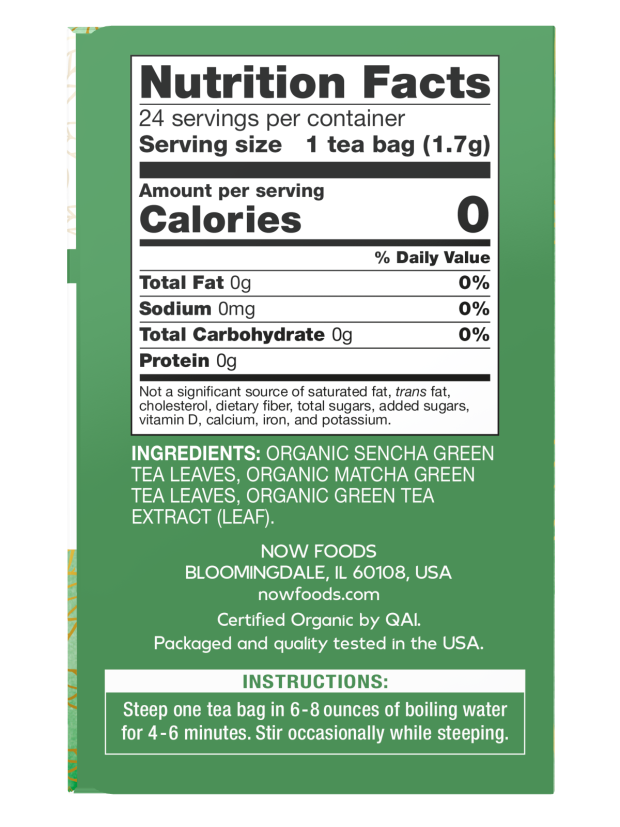 NOW Give A Tea Green Kick Tea Organic 24 Bags product image 2