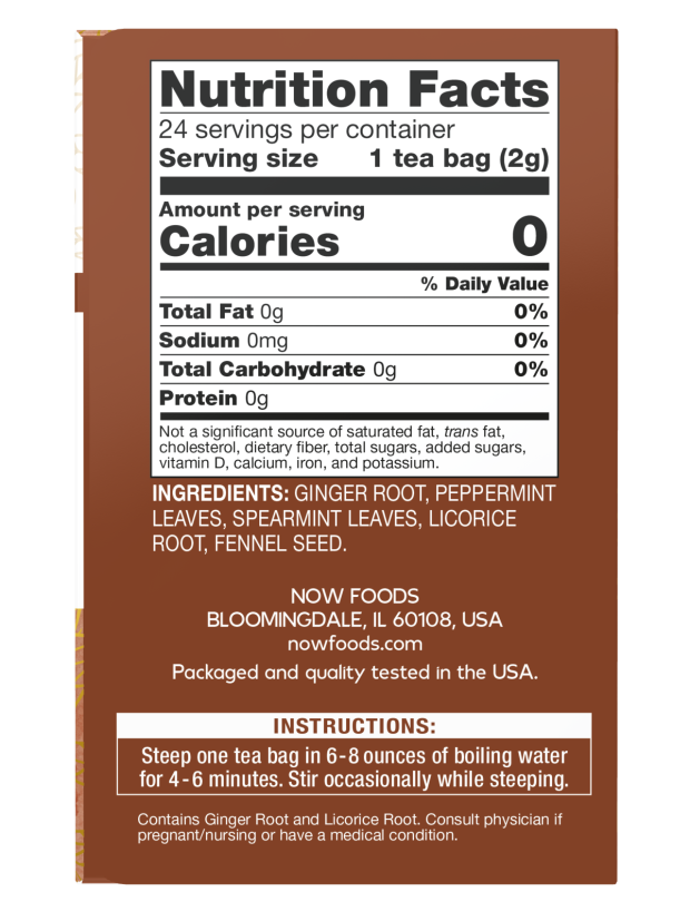 NOW Give A Tea Ginger Mint Comfort Tea 24 Bags