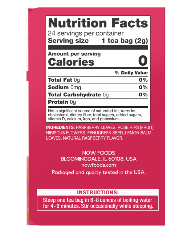 NOW Foods Red Raspberry Leaf Tea 24 Bags