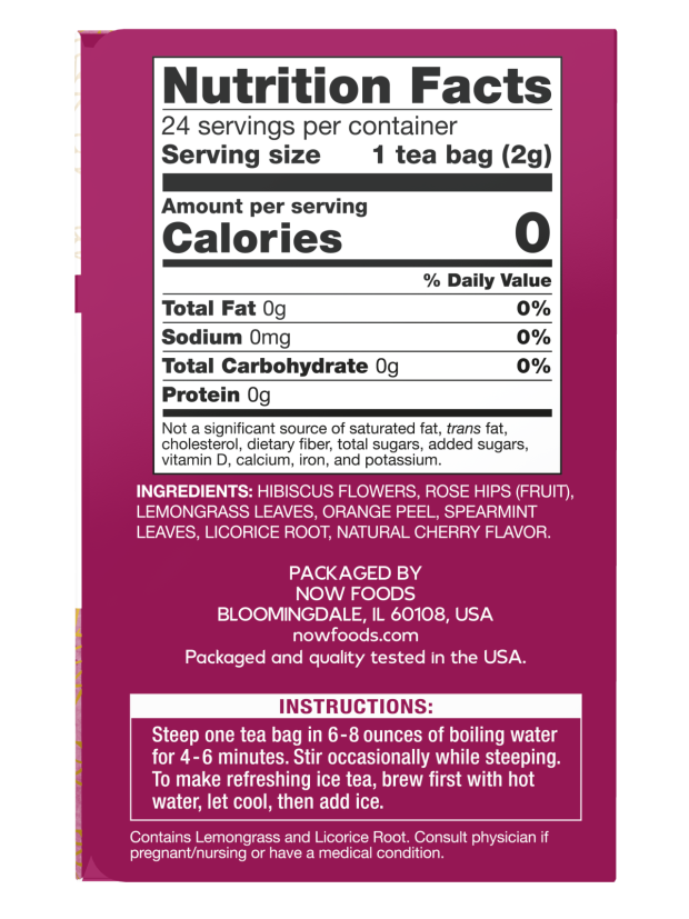 NOW Give A Tea Heavenly Hip Hibiscus Tea 24 Bags