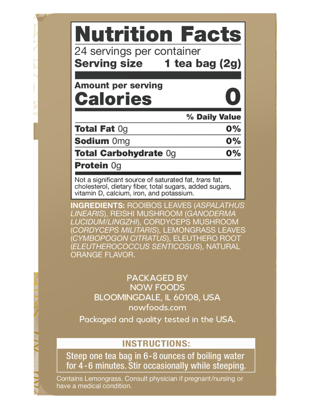 NOW Foods Rooibos Reishi Mushroom Tea 24 Bags