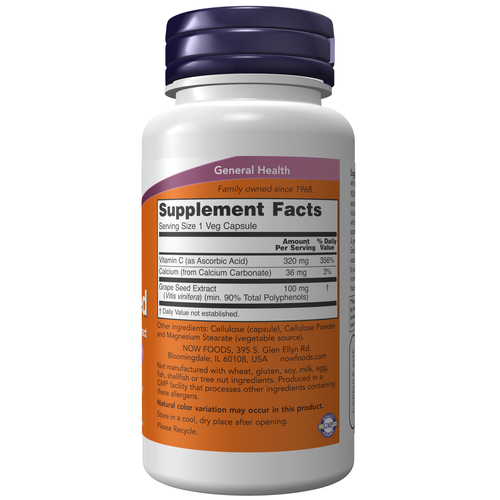 NOW Foods Grape Seed 100 mg 100 Veg Capsules