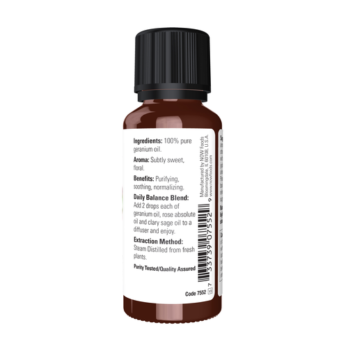 NOW Essential Oils Geranium Oil 1 oz | Pure & Floral