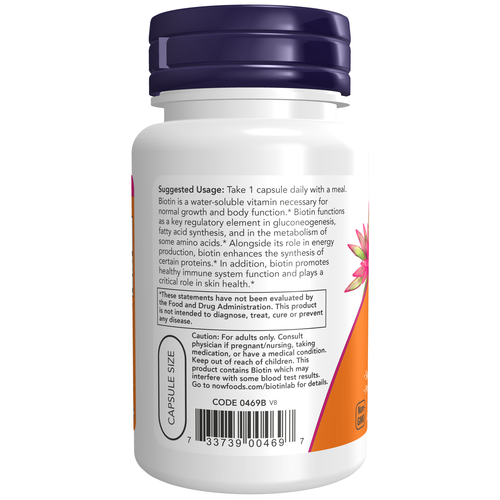 NOW Foods Biotin 1,000 mcg 100 Veg Capsules