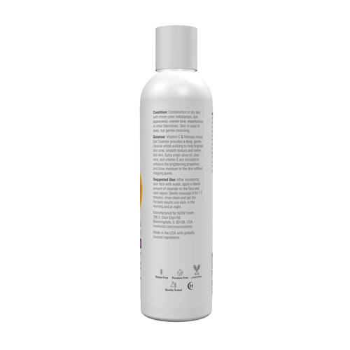 NOW Solutions Vitamin C & Manuka Honey Gel Cleanser 8 oz