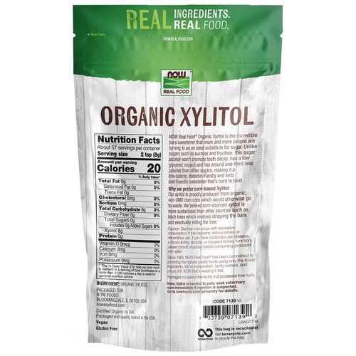 NOW Foods Organic Xylitol | 1 Lb | Certified Organic Sweetener
