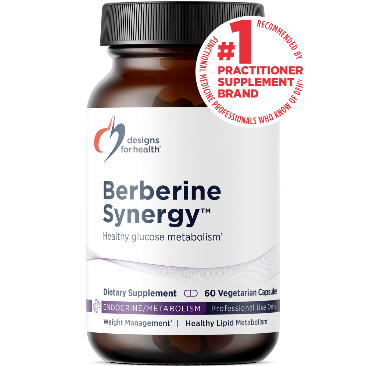 Designs for Health Berberine Synergy 60 capsules front label